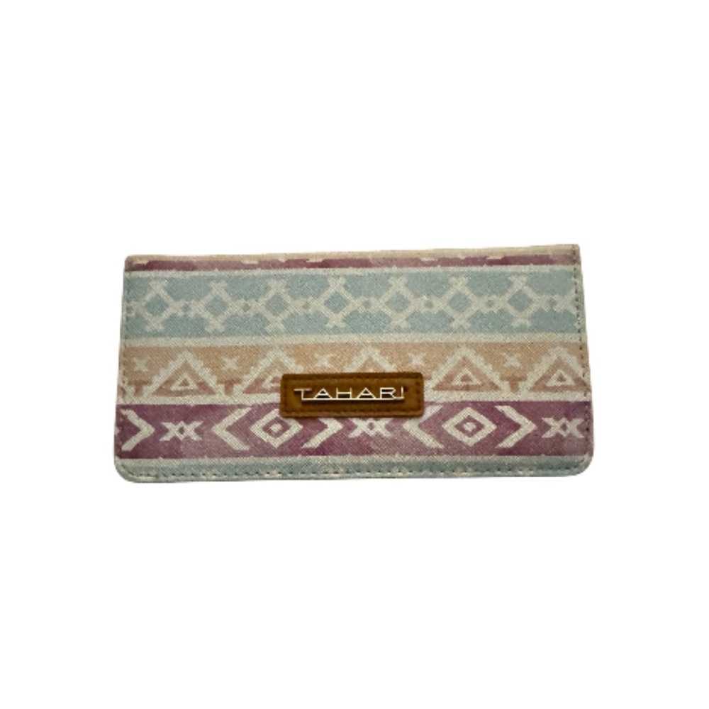 NWOT Women’s Tahari Slim Tribal Geometric Pastel Print Wallet